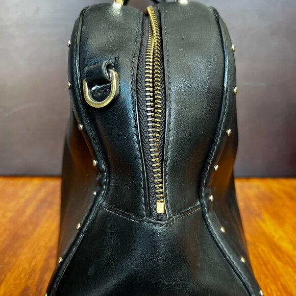 Black Leather Kate Spade Helena Studded Satchel - Missing crossbody strap. - Picture 4 of 16